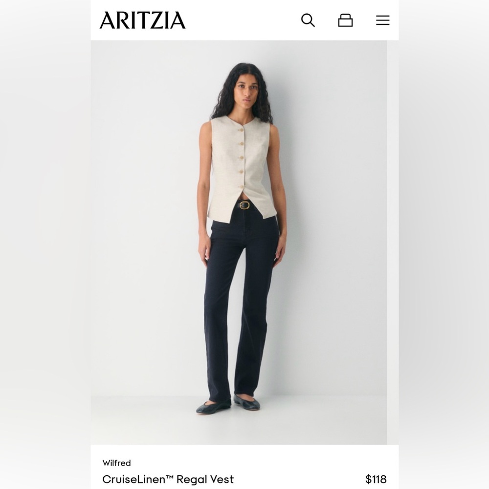 Aritzia- Wilfred Linen Vest in Cream